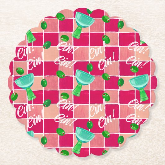 Martini Paper Coaster Kartonnen Onderzetters (Voorkant)