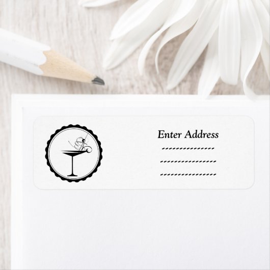 Martini Party Custom address label Sticker (Insitu)