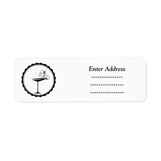 Martini Party Custom address label Sticker (Voorkant)