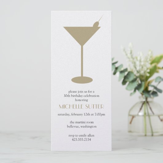 Martini Party Invitation Kaart (Staand voorkant)