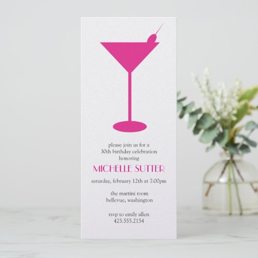 Martini Party Invitation Kaart (Staand voorkant)