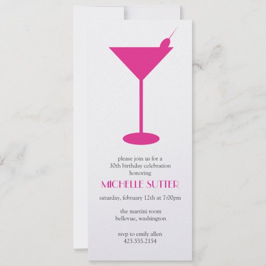 Martini Party Invitation Kaart (Voorkant)