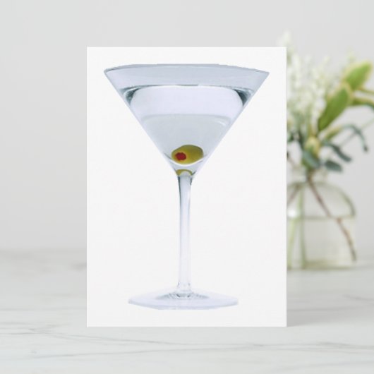Martini Party Invitation Kaart (Staand voorkant)