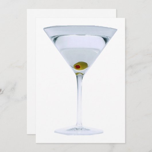 Martini Party Invitation Kaart (Voorkant / Achterkant)