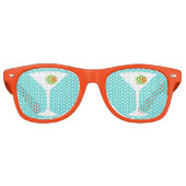 Martini Party Shades (turquoise) Retro Zonnebril (Voorkant)
