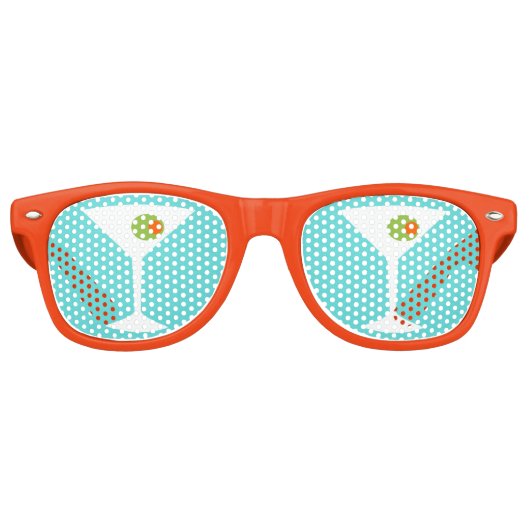 Martini Party Shades (turquoise) Retro Zonnebril (Voorkant)