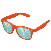 Martini Party Shades (turquoise) Retro Zonnebril (Gekanteld)