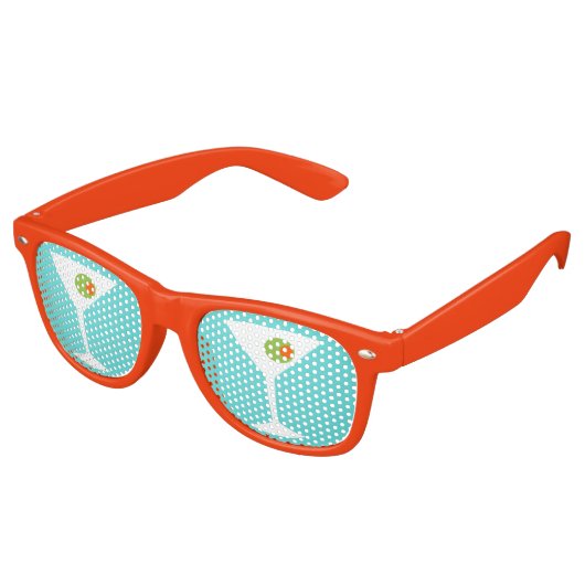 Martini Party Shades (turquoise) Retro Zonnebril (Gekanteld)