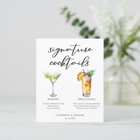 Martini Piña Colada Signature Cocktails Menu (Staand voorkant)