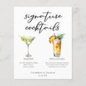 Martini Piña Colada Signature Cocktails Menu (Voorkant)