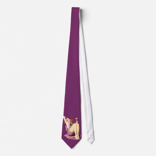 Martini Pinup Girl Necktie Stropdas (Voorkant)