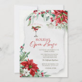 Martini Poinsettia Red Holiday Open House Kaart (Voorkant)