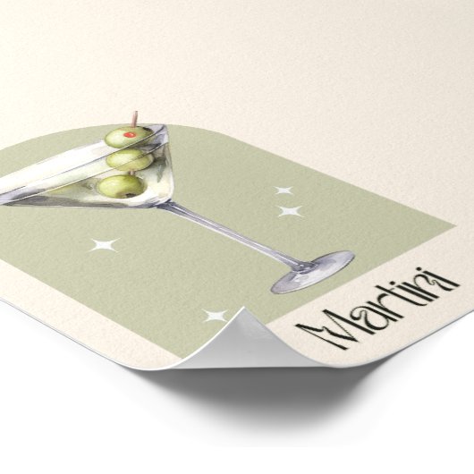 Martini Print | Bar Decor Cocktail Poster (Hoek)