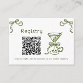 Martini QR-code bruidsfeest cadeau registratie Informatiekaartje (Voorkant)