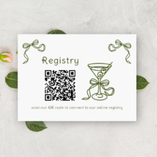 Martini QR-code bruidsfeest cadeau registratie Informatiekaartje