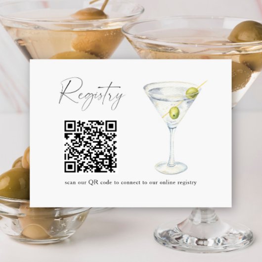 Martini QR-code bruiloft cadeau registratie Informatiekaartje