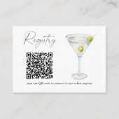 Martini QR-code bruiloft cadeau registratie Informatiekaartje (Voorkant)