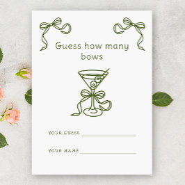 Martini Raad Hoeveel Bows Bruids spel Informatiekaartje