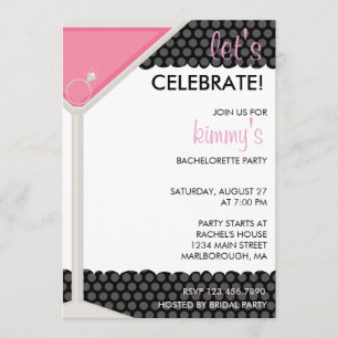 Martini & Ring Bachelorette Party Kaart
