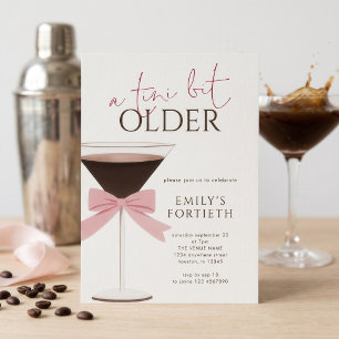 Martini Roze Strik Tini Beetje Ouder Verjaardag Kaart
