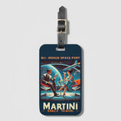 Martini Ruimtereis Poster Schurk Ruimtehaven Bagagelabel (Voorkant (verticaal))