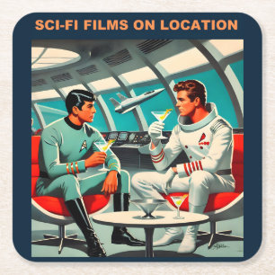 Martini Ruimtereis Poster Sciencefiction Films In Kartonnen Onderzetters