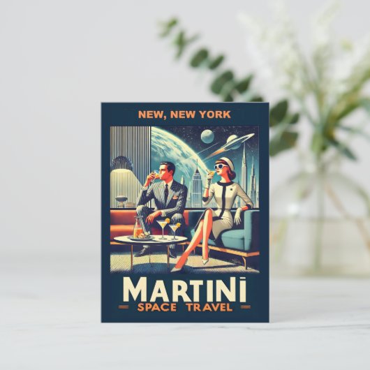 Martini Ruimtevaart Posters New York, New York Briefkaart (Staand voorkant)