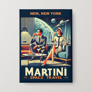 Martini Ruimtevaart Posters New York, New York Button