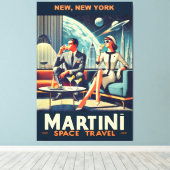 Martini Ruimtevaart Posters New York, New York Canvas Afdruk (Insitu (Houten vloer))