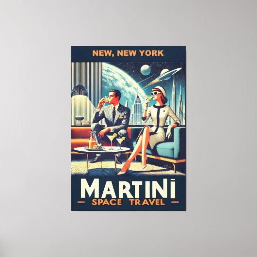 Martini Ruimtevaart Posters New York, New York Canvas Afdruk (Voorkant)