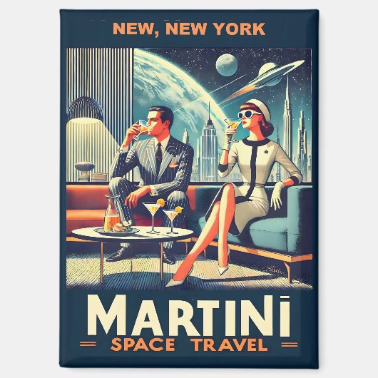 Martini Ruimtevaart Posters New York, New York Magneet (Voorkant)