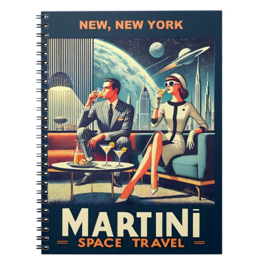 Martini Ruimtevaart Posters New York, New York Notitieboek (Voorkant)