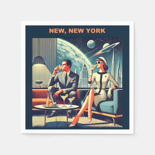 Martini Ruimtevaart Posters New York, New York Servet (Voorkant)