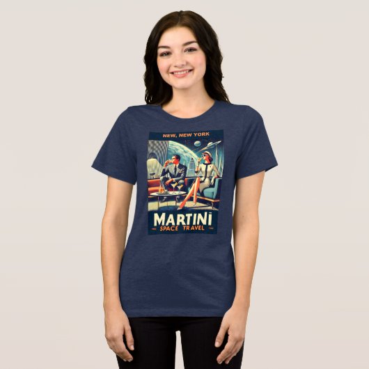 Martini Ruimtevaart Posters New York, New York Tri-Blend Shirt (Voorkant volledig)