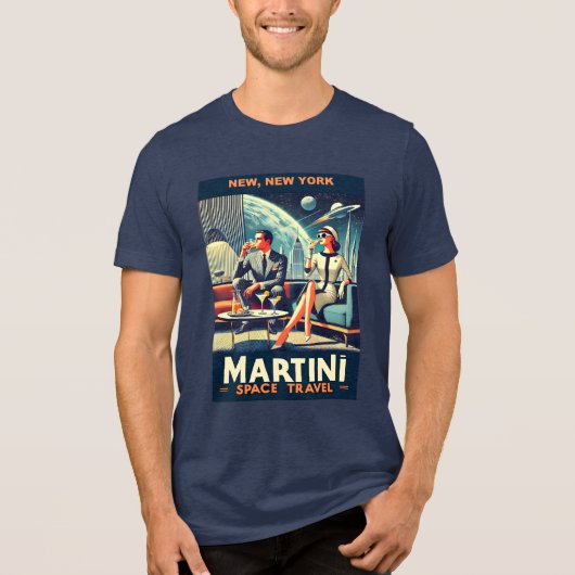 Martini Ruimtevaart Posters New York, New York Tri-Blend Shirt (Voorkant)