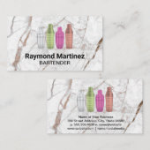 Martini Shaker Bottles | Metaalkleuren Visitekaartje (Voorkant / Achterkant)