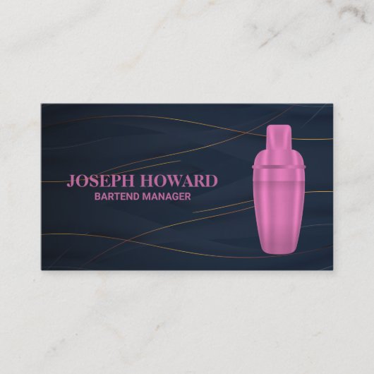 Martini Shaker Logo | Abstracte Achtergrond Visitekaartje (Voorkant)