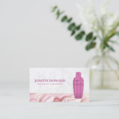Martini Shaker Logo | roze marmer Visitekaartje (Staand voorkant)