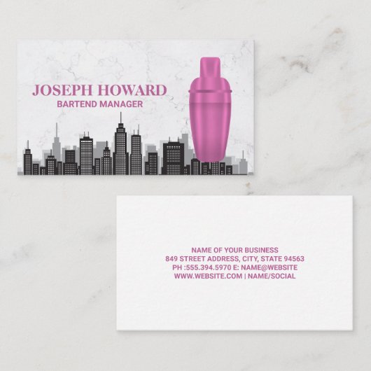 Martini Shaker | Stad Visitekaartje (Voorkant / Achterkant)