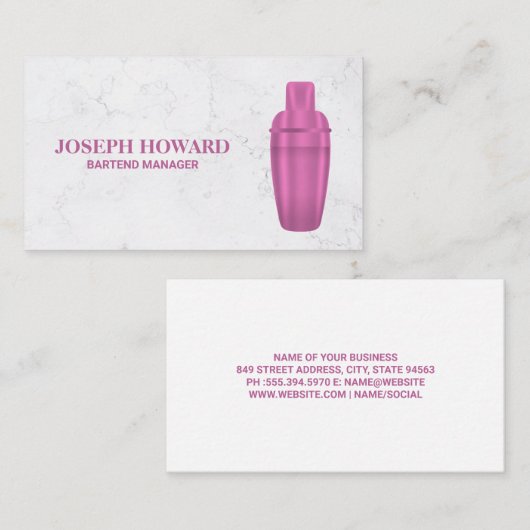 Martini Shaker Visitekaartje (Voorkant / Achterkant)