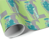 Martini Shakers in Green en Grey Cadeaupapier (Rol Hoek)