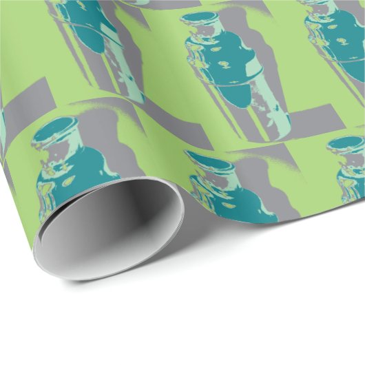 Martini Shakers in Green en Grey Cadeaupapier (Rol Hoek)