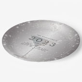 Martini Silver Glitter New Years Eve Party Papieren Bordje (Gekanteld)