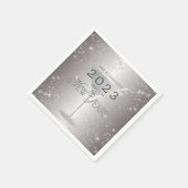 Martini Silver Glitter New Years Eve Party Servet (Hoek)