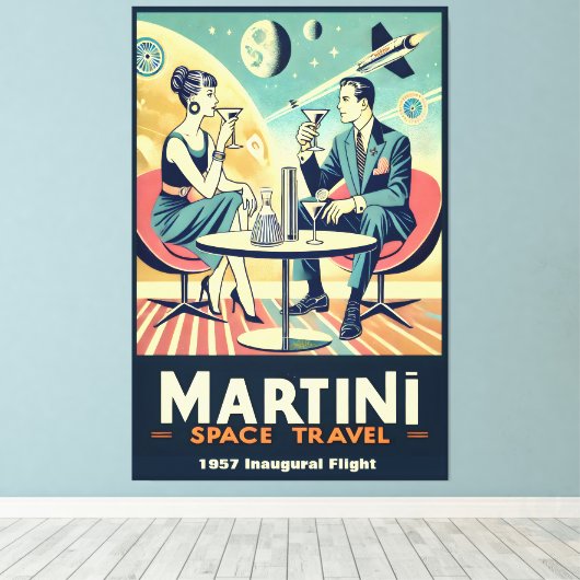 Martini Space Reizen Posters Vluchtbemanning Canvas Afdruk (Insitu (Houten vloer))