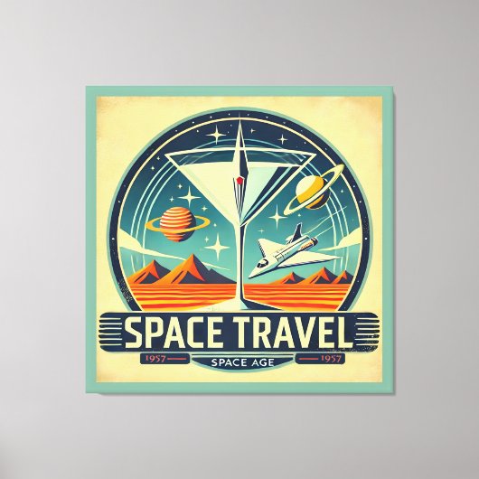 Martini Space Travel 1957 New Worlds Logo Canvas Afdruk (Voorkant)