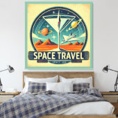 Martini Space Travel 1957 New Worlds Logo Canvas Afdruk (Insitu (Slaapkamer))