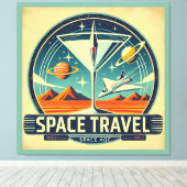 Martini Space Travel 1957 New Worlds Logo Canvas Afdruk (Insitu (Houten vloer))
