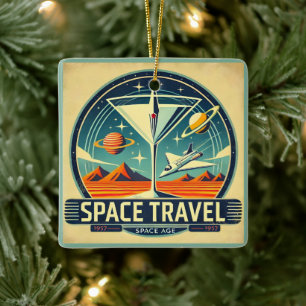 Martini Space Travel 1957 New Worlds Logo Keramisch Ornament