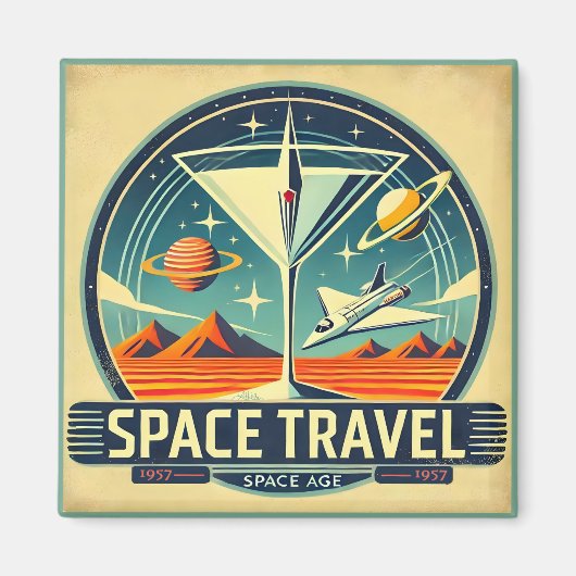 Martini Space Travel 1957 New Worlds Logo Magneet (Voorkant)
